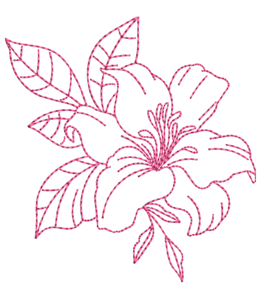 Matriz de Bordado Lírio Rosa